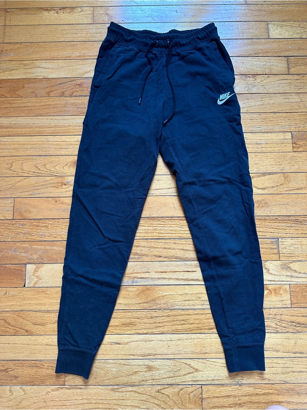 Nike Black Jogger Sweatpants with White Swoosh